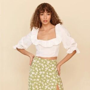 Reformation Edgewater Linen Top